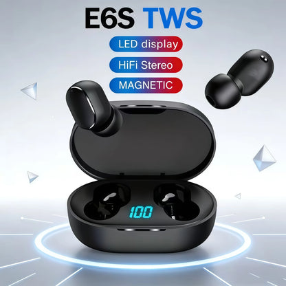 TWS E6S Fone Bluetooth Earphones Wireless Bluetooth Headset Noise Cancelling Headset With Microphone Headphones ForHuawei Xiaomi