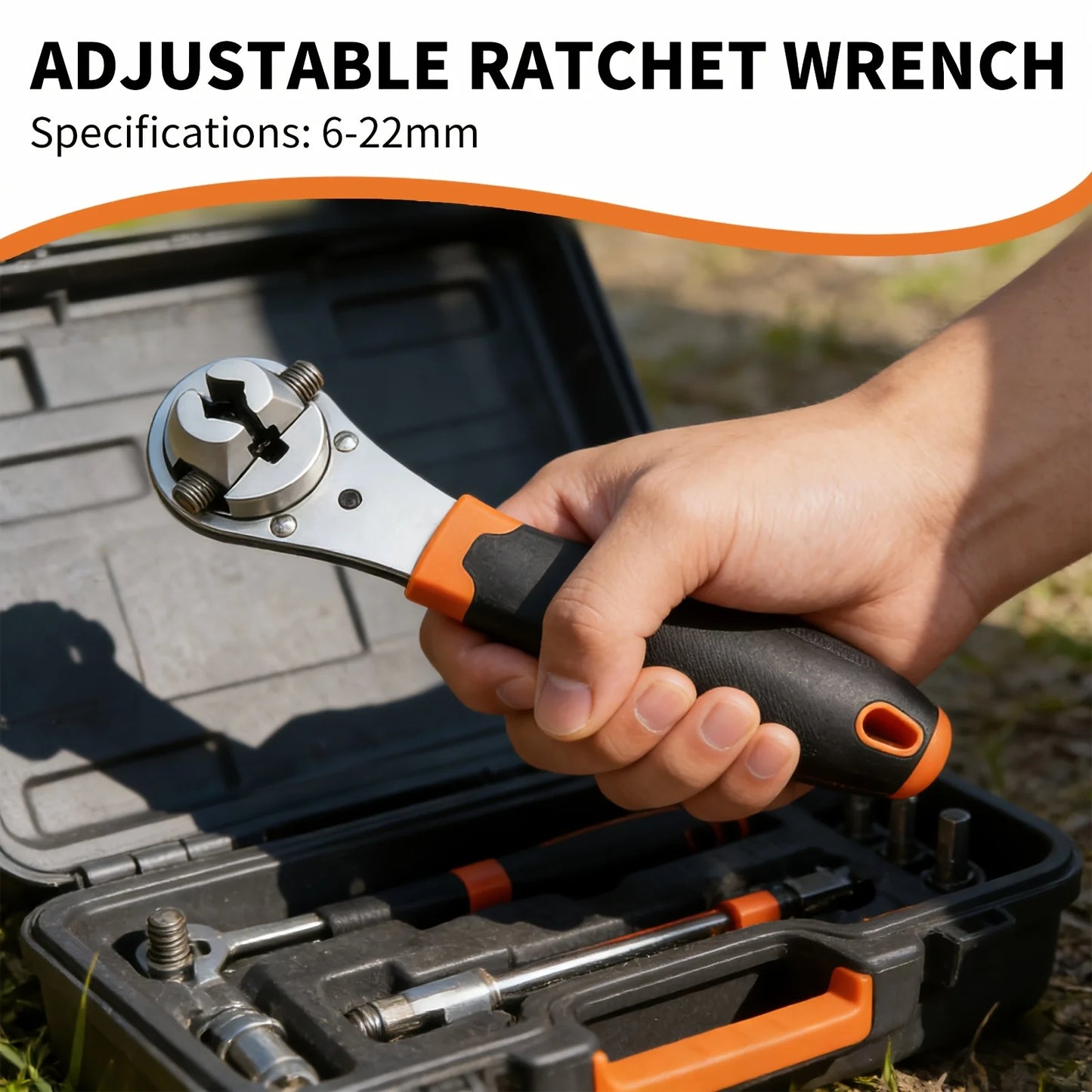 2.36-8.66 inch adjustable ratchet wrench, multi-function adjustable wrench, hand wrench tool