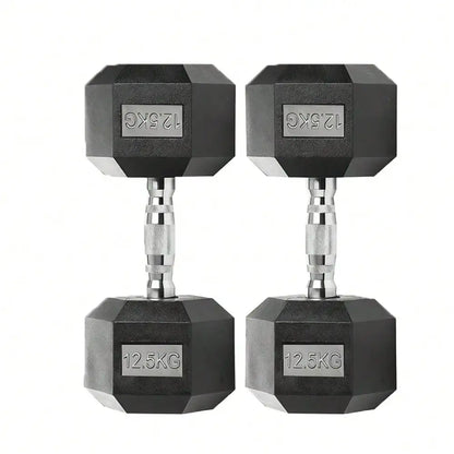 Hex dumbbells, 2.5-25 kg dumbbells,non-slip coating, ergonomic handle, solid iron dumbbell set, strength training,home gym