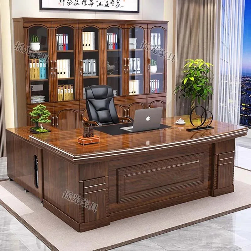 Modern Wooden Office Desk Storage Design Multifunctional Nordic Office Desk Gaming Computer Meuble Bureau Commercial Furniture