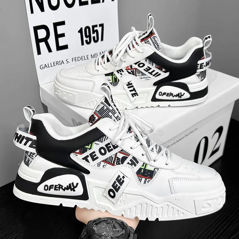 Casual Fashion Leather Sneakers New Skateboard Men Shoes Outdoor Running Sports Shoes Hiking Tennis Platform Luxury Footwear New