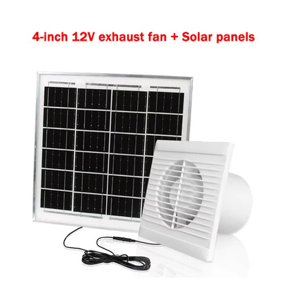 8W Solar Exhaust Fan 12V Air Blower High Speed Ventilator Energy-saving Anti-Mosquito Design Kitchen Bathroom Chicken/Duck Coop