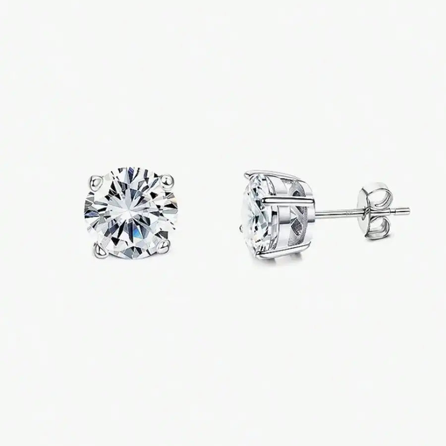 4-Piece Fashionable Micro-Inlaid Cubic Zirconia Women'S Stud Earrings, Gift For Festival