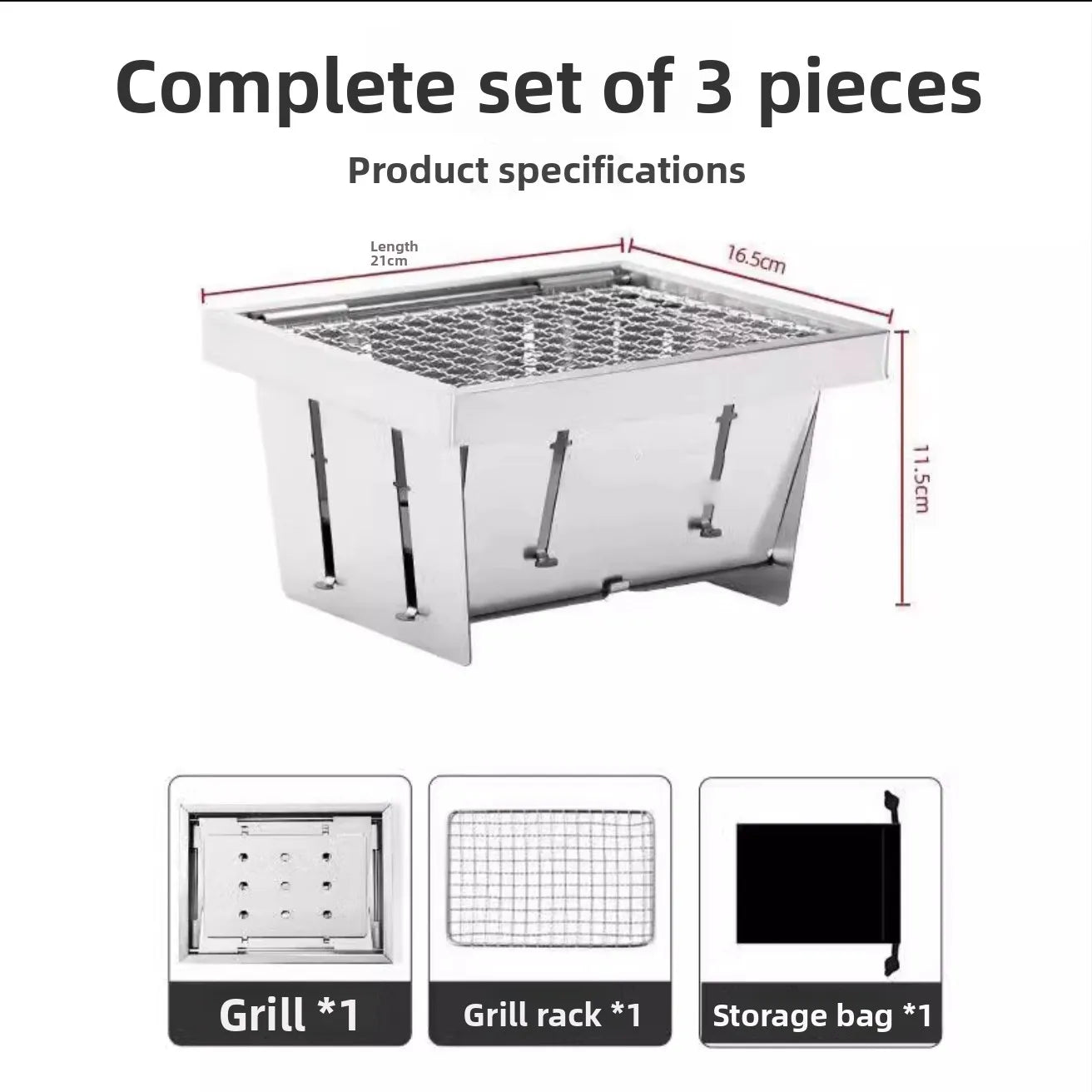 Portable Folding Stainless Steel Pocket Stove Indoor Outdoor Camping Travel BBQ Grill Tea Cooking Lightweight Compact Design