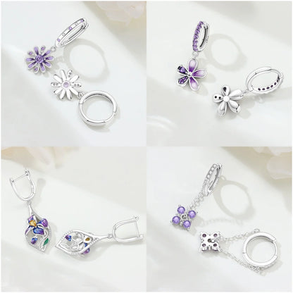 MISEFF S925 Sterling Silver Earrings Multiple Styles Exquisite Flower Earrings Original Fashion Jewelry Birthday Gift For Women