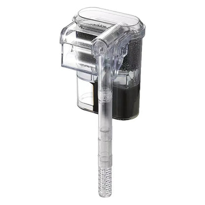Wall Mounted Waterfall Filter，USB Small Fish Tank Filter with Filter Media Water Circulation System for Desktop Fish Bowl