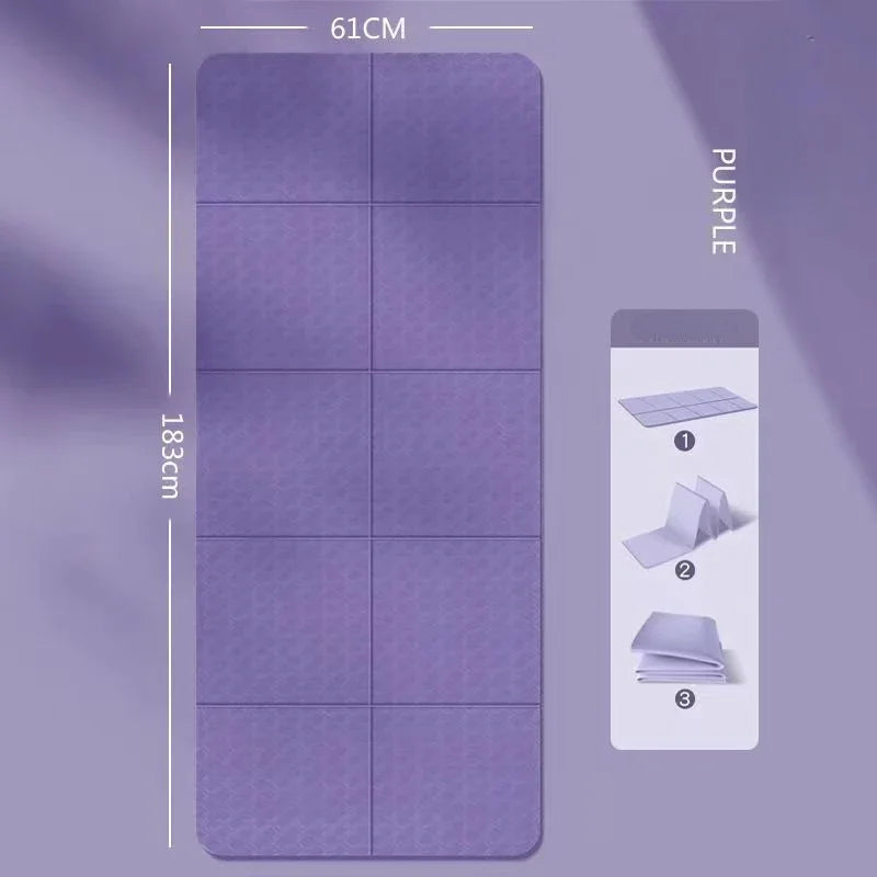 Foldable Yoga Mat Mute Eco Friendly Folding Travel Fitness Exercise Double Sided Non-Slip For Pilates & Floor Workouts Dance