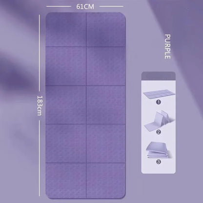 Foldable Yoga Mat Mute Eco Friendly Folding Travel Fitness Exercise Double Sided Non-Slip For Pilates & Floor Workouts Dance
