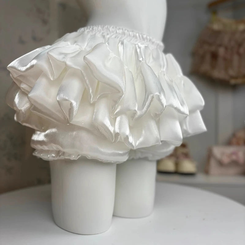Sweet Casual Elastic Waist New Short Skirt Women Summer Chic White Ruffle Cake Skirts  Female Fashion Pretty 2025 Princess Skirt
