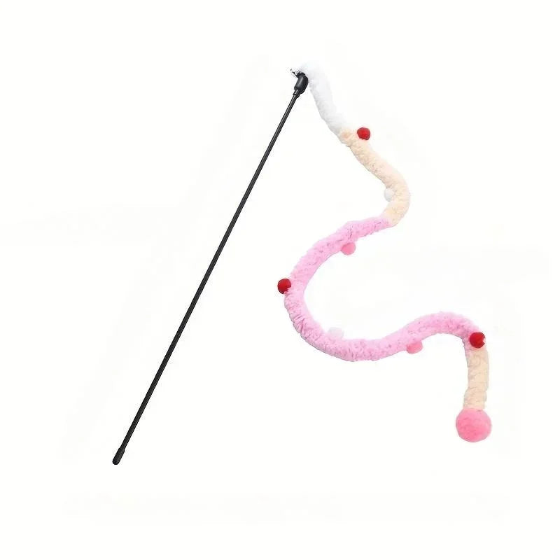 Pet Cat Interactive Teaser Toy Soft Plush Strip Wands Toys for Kitten Cats Play Pet Supplies for Fun And Exercise