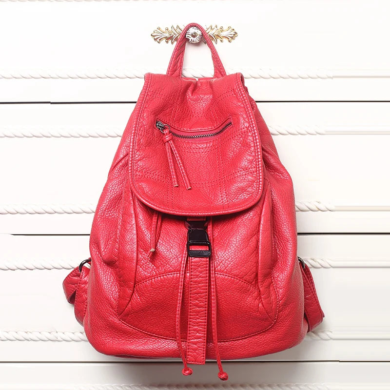 Backpack; 2025 New Backpack; Vintage Backpack; Portable Shoulder Bag; Pu Leather Backpack; Travel Backpack