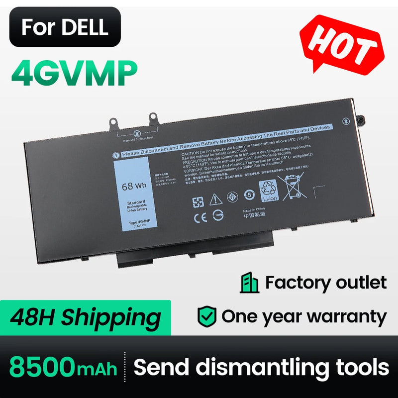 Keyuan 4GVMP New Battery R8D7N For Dell 5400 Latitude 5500 Precision 3540 |3541 |3550 Inspiron 7590|7591