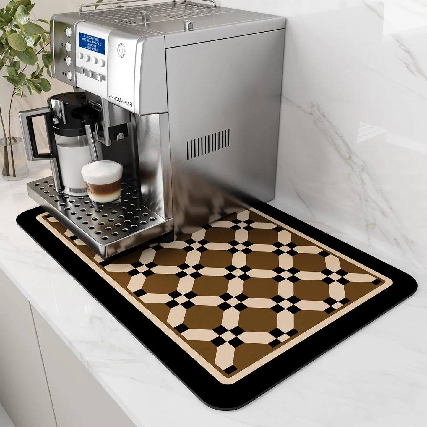 Coffee Machine Mat Rubber Backing Water-Absorbent Dish Drying Pad Kitchen Worktop Drainage Mat Home Decor