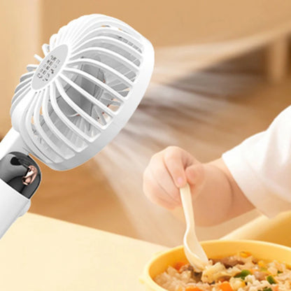 Portable Handheld Fan For Student Adjustable Desk Fan with Base Multifunction Foldable Travel Mini Fans Outdoor Stroller Fans