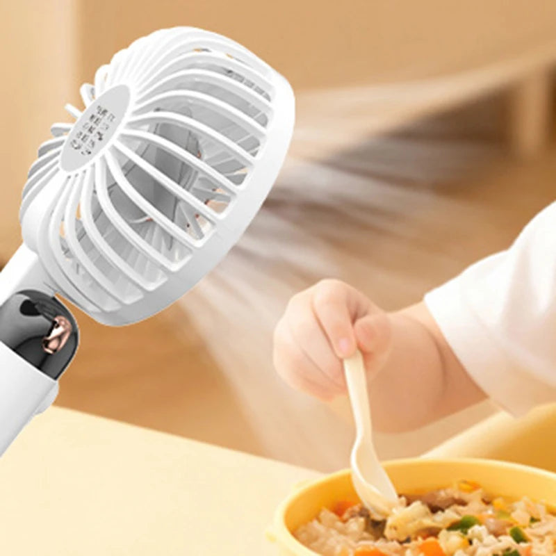 Portable Handheld Fan For Student Adjustable Desk Fan with Base Multifunction Foldable Travel Mini Fans Outdoor Stroller Fans