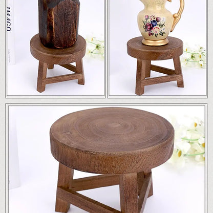 Wood Low Stools Small Bench Plant Stand Indoor Outdoor er Pot Holder Shelf Modern for Entryway Garden Decoration