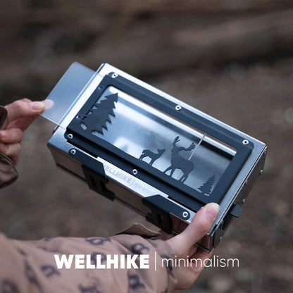 Small Camping Heating Stove Portable Tent Firewood Stove Glass Window Charcoal Burner