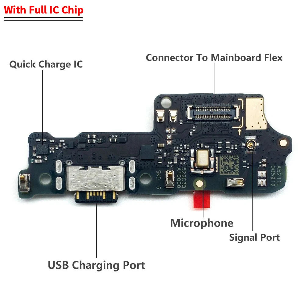 USB Dock Connector Charging Port Flex Cable For Xiaomi Redmi 10c Charger Board With Mic Module