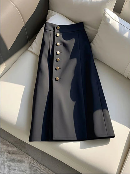 Vintage Long Pleated Skirts Y2k Spring French Elegant Slim Fit A-line Umbrella Design Skirt Faldas Mujer Korean Fashion Clothing