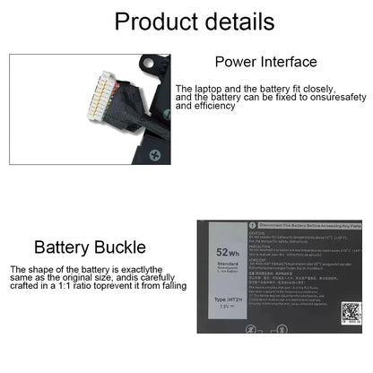 New JHT2H Laptop Battery For Dell Latitude 7380 7390 7480 7490 Series E7480 E7490 0JHT2H DM3WC CN-0JHT20H 35J09 0YJ9RP 52Wh