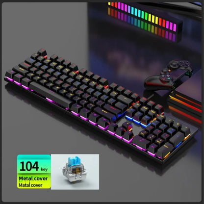 Mechanical Gaming GK100 Keyboard New Upgraded 104 Keys White Backlit Keyboards USB Wired Computer Keyboard for Laptop Desktop PC