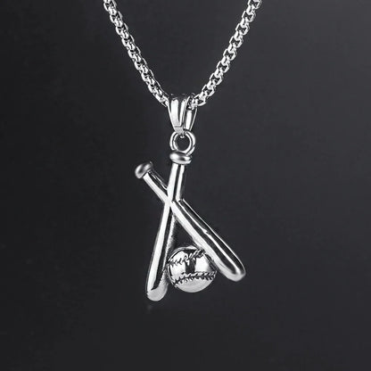 Simple and Fashionable Baseball Bat Pendant Necklace, Suitable for Men and Women, Creative Niche Street Party Accessories