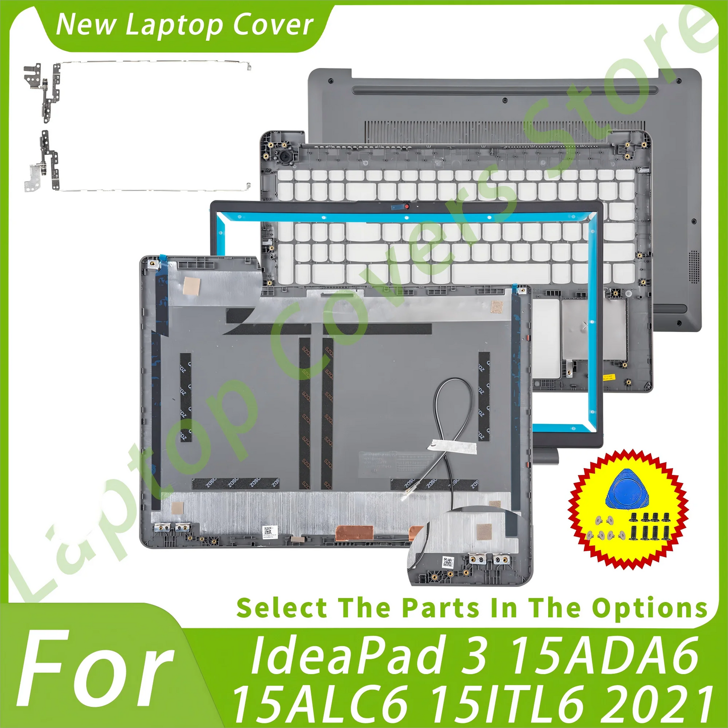 New Case For Ideapad 3 15ALC6 15ADA6 3-15ITL6 2021 Back Cover Bezel Palmrest Bottom Case Touchpad Parts Plastic Replacement 15.6