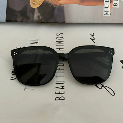 GAMBLE MONSHER Driving Sunglasses Women's UV Protection Large Small Faces Sunscreen Fashionable round Frame Glasses