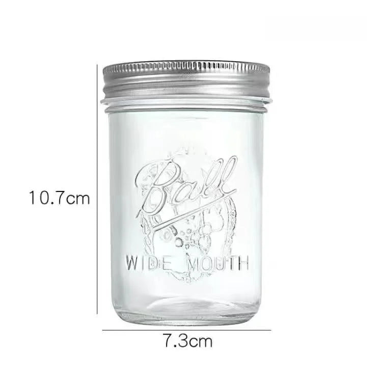 Large Mouth Glass Mason Jar Sed Container Transparent Sc American Sle Overnight Oats Cup Bowl Yogurt Drink Cup