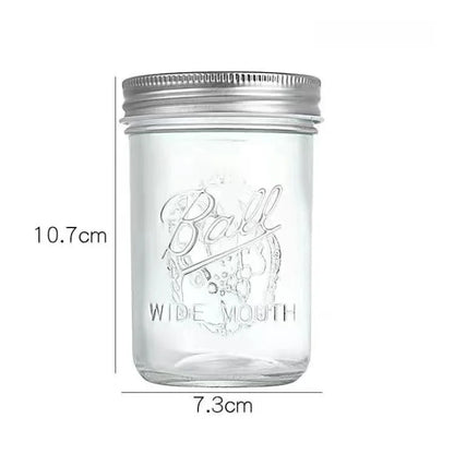 Large Mouth Glass Mason Jar Sed Container Transparent Sc American Sle Overnight Oats Cup Bowl Yogurt Drink Cup
