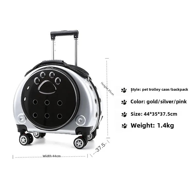 Small Pet Trolley Clear Shoulder Cat Bag Pack Breathable Crate for Journey Outside Portable Pet Products Supplies Carriers