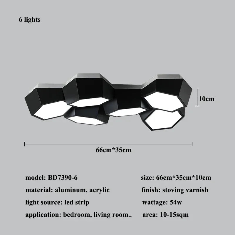 Modern Geometry Led Ceiling Lamp Living Room Chandeliers Lighting Bedroom Dimmable Lamparas Nordic Home Decor Lights Luminaria