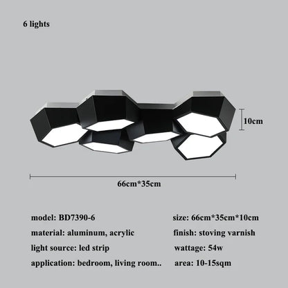 Modern Geometry Led Ceiling Lamp Living Room Chandeliers Lighting Bedroom Dimmable Lamparas Nordic Home Decor Lights Luminaria