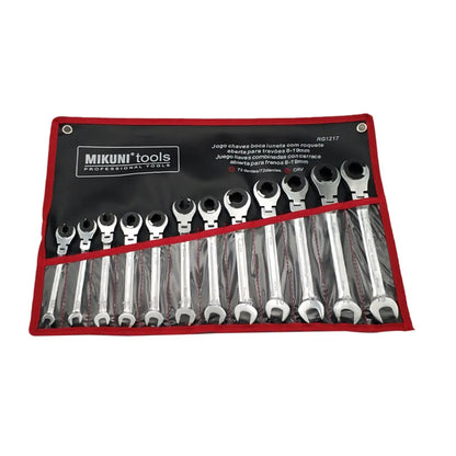 12 PCS 8mm-19mm Tubing Ratchet Wrench Tubing Ratchet Wrench Double Spanners Tools Oil Wrench Open End Ratchet Wrench
