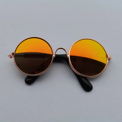 Lovely Vintage Round Cat Sunglasses Reflection Eye Wear Glasses For Small Dog Cat Pet Photos Pet Products Props Accessories