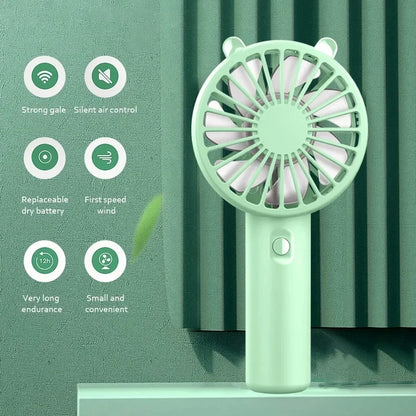 Mini USB Rechargeable Handheld Fan, Mute Portable Cooling Fan for Eyelash Makeup Desk Outdoor