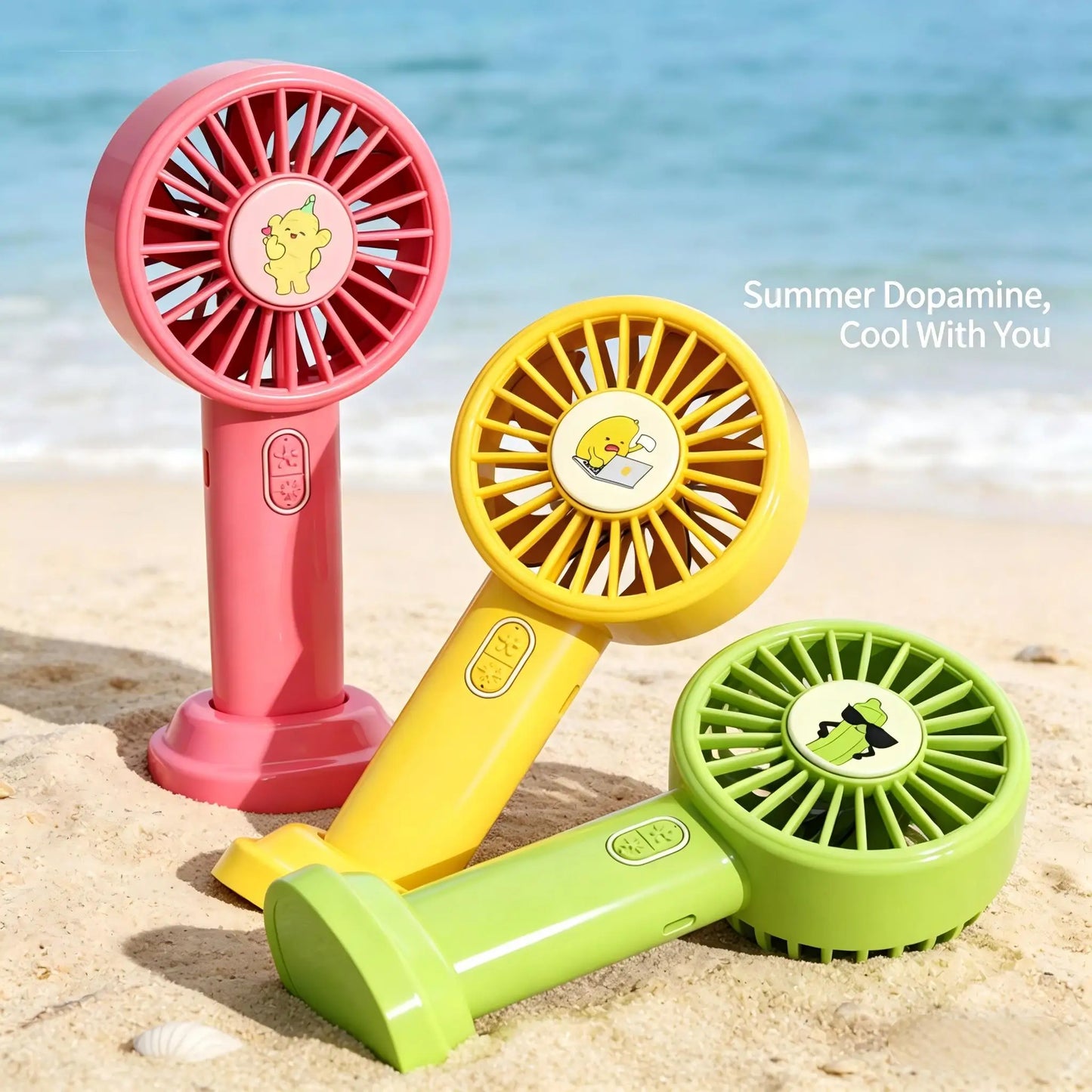 Portable Mini Handheld Fan Fruit Design Simple Fun 3-Speed Adjustable Rechargeable Summer  Cool Fan