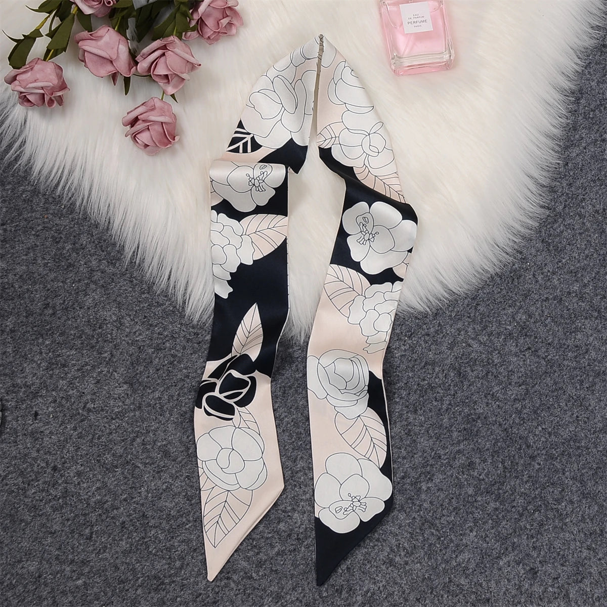 2024 New Luxury Brand Scarf Tarot Women Scarf Bag Hair Skinny Silk Scarves Design Foulard Neckerchief Headband For Ladies