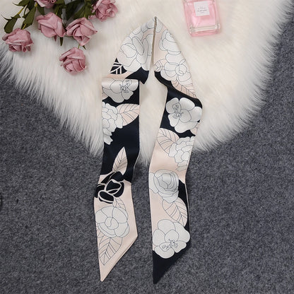 2024 New Luxury Brand Scarf Tarot Women Scarf Bag Hair Skinny Silk Scarves Design Foulard Neckerchief Headband For Ladies