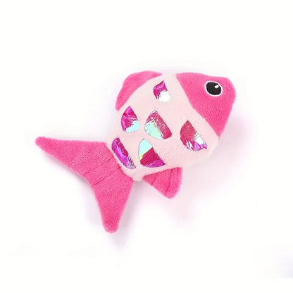 Colorful Pet Cat Toys Fish Crinkle Paper Plush Pet Toys Durable Biting Pet Cat Kicker Toy Teeth Grinding Cat Kitten Catnip Toys