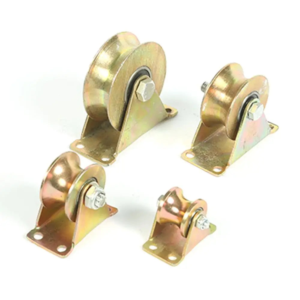 1Pcs Stainless Steel Home Hardware Rigid Caster Track Wheel Bearing Pulley U/V/H Shaped Plating Color Sliding Door Rollers