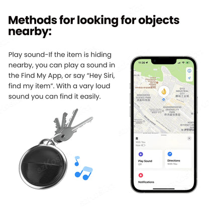 GPS-Tracker für iOS: Intelligenter, Bluetooth-kompatibler Mini-GPS-Locator für Brieftasche und Schlüssel – Anti-Verlust-Gerät, kompatibel mit der „Wo ist?“-App