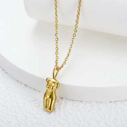 Body Pendant Silhouette Necklace • 18K Gold Stainless Steel Women Empowerment Jewelry • Best Friend Gifts
