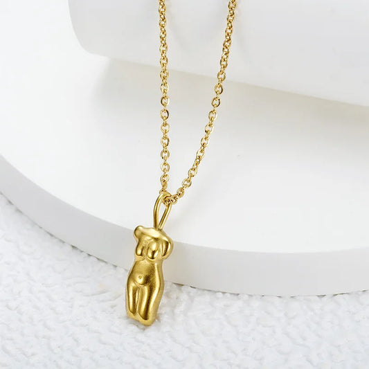 Body Pendant Silhouette Necklace • 18K Gold Stainless Steel Women Empowerment Jewelry • Best Friend Gifts