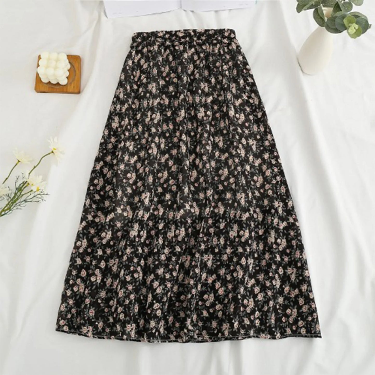 Women's Fashion And All-match Spring And Summer Casual Retro Temperament Floral Printed Skirt Falda Larga Elegante Para Mujer