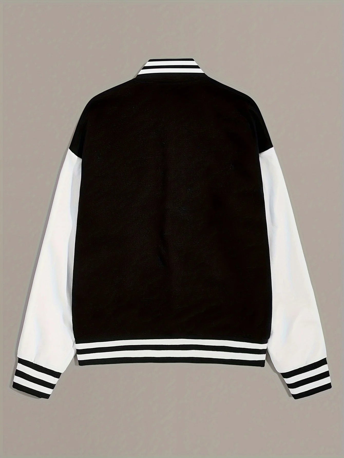 New Arrival Letter Rib Sleeve Top Fashion Logo Single Breasted Casual Bomber Baseball Jacket Loose Cardigan Coat