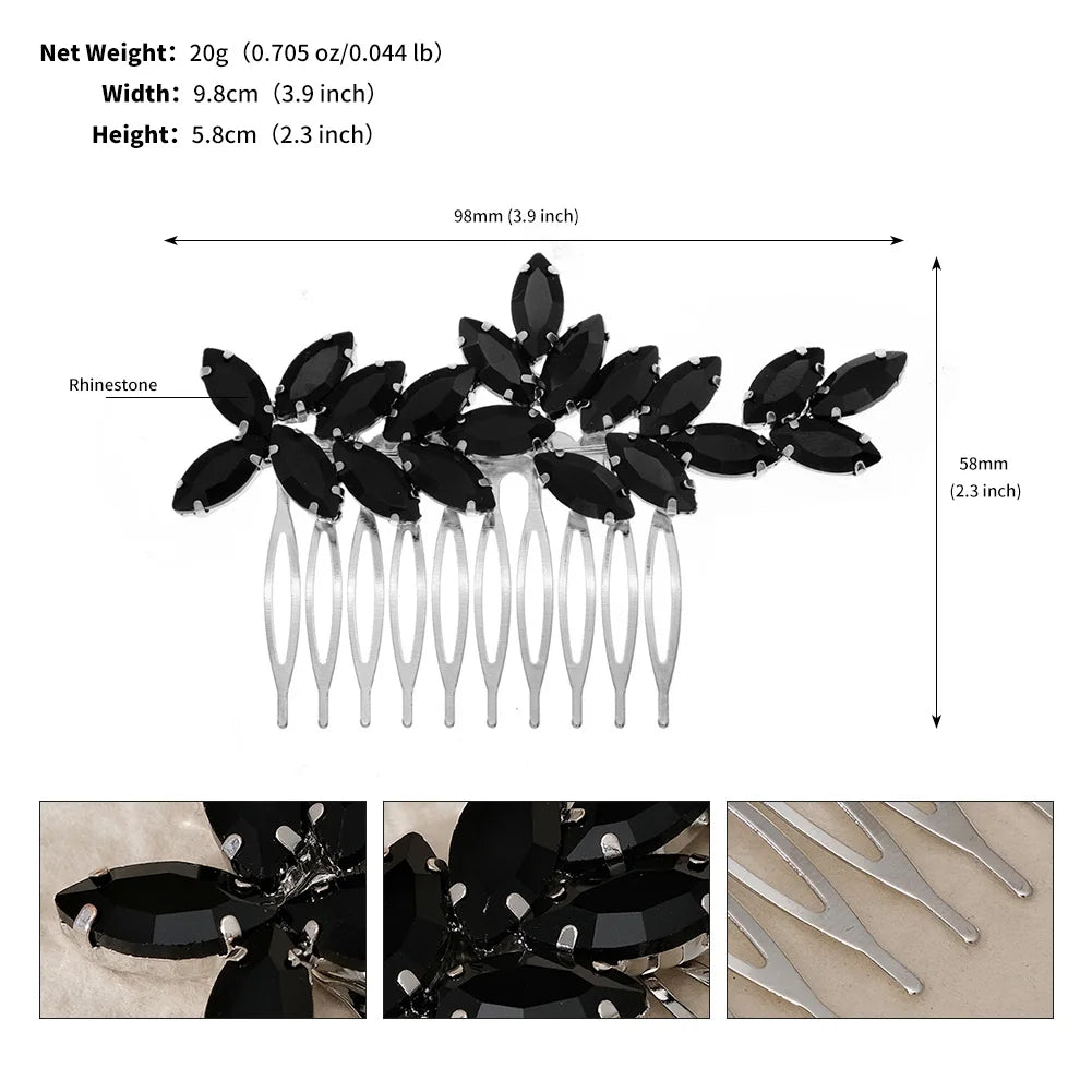 Dark Style Bridal Hair Comb Black Series Wedding Headpiece Hair Accessories Fashionable Holiday Halloween Party Gifts For Women