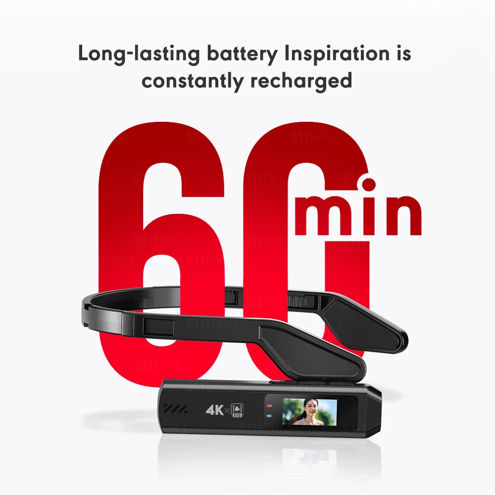Head Mounted Action Camera 4K 30FPS 130° Wide Angle Lens Video Camera Wearable Video Camera APP Wireless Remote Control