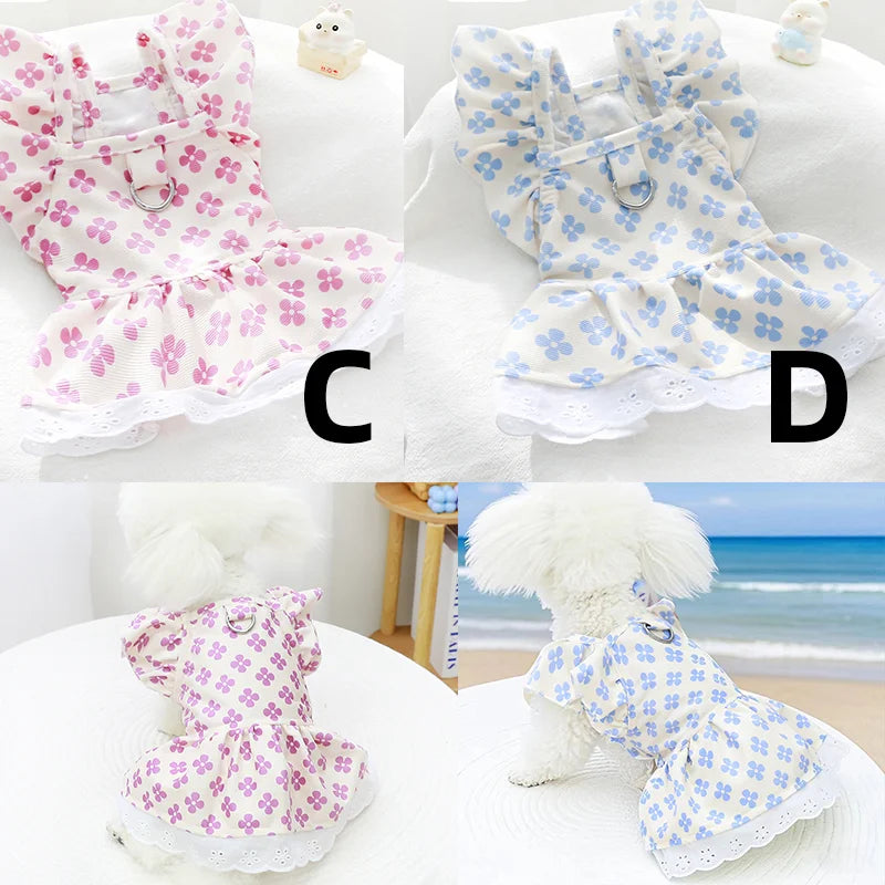 Any 3 pieces of clothing Summer Thin Luxury Dog Dresses Soft Breathable Mesh Pet Clothes Cute Puppy Dress Kitten Cat Skirt