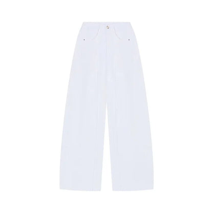 White High Waist Wide Leg Pants Women Summer Loose Casual Trousers Slimming Knife  Floor Length Pants Commute Sle